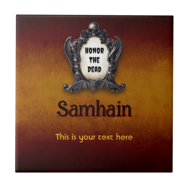 Azulejo Cerâmico Personalizável de Samhain (Frente)