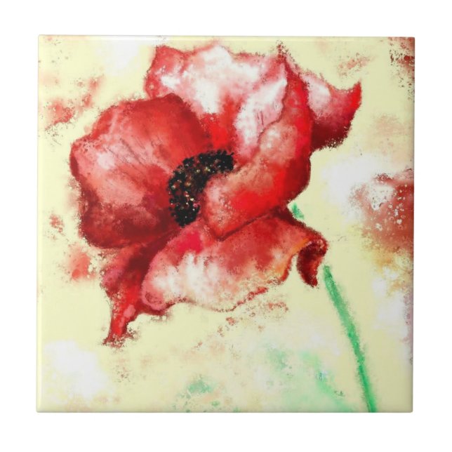 Azulejo Cerâmico Poppy - Pintura (Frente)