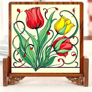 Azulejo cerâmico por radiação Tulip