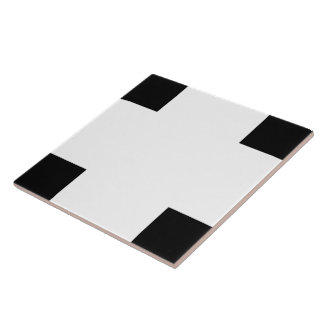 Azulejo cerâmico preto-e-branco