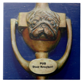 Azulejo cerâmico Pug Door Knocker Inglaterra