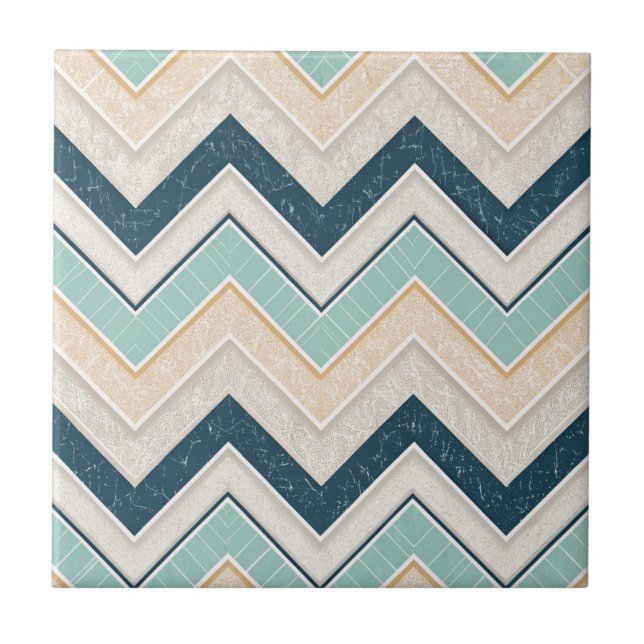 Azulejo Cerâmico Quadrado 10,8 cm com Padrão Chevr (Frente)