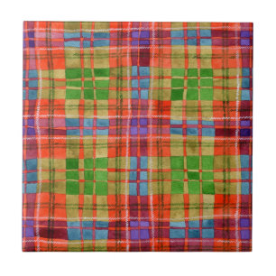 AZULEJO CERÂMICO QUADRADO DE 4,25" MAC RAE TARTAN