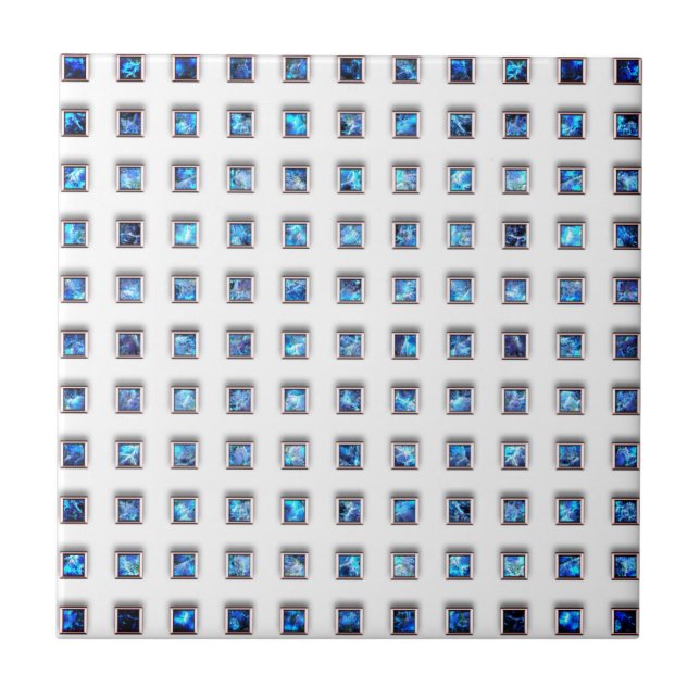 Azulejo cerâmico quadrado de gema azul - Joias pra (Frente)