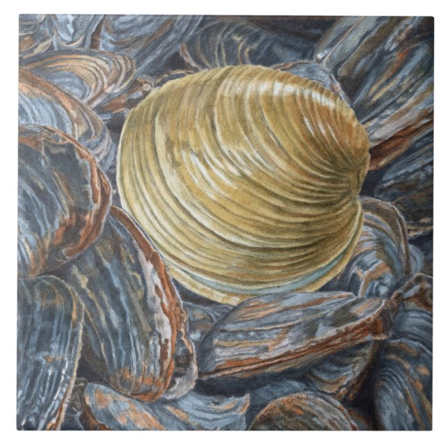 Azulejo cerâmico Quahog e Clams (Frente)