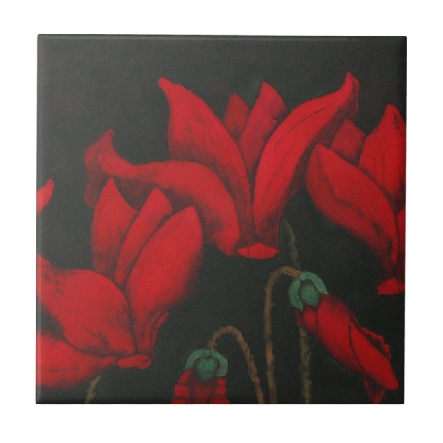 azulejo cerâmico "Red Cyclaman" Kitchen Garden (Frente)