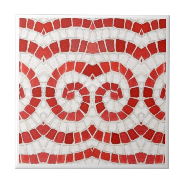 AZULEJO cerâmico RED IONIC MOSAIC 4,25" (Frente)