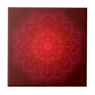 Azulejo cerâmico Red Mandala