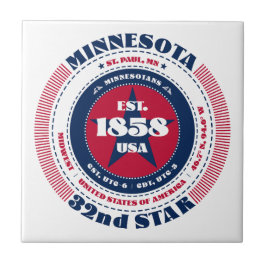 Azulejo cerâmico Red, White e Blue Minnesota