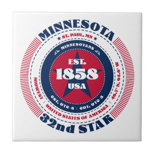 Azulejo cerâmico Red, White e Blue Minnesota