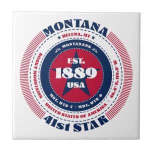 Azulejo cerâmico Red, White e Blue Montana