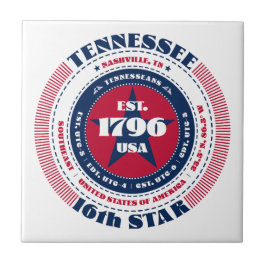 Azulejo cerâmico Red, White e Blue Tennessee