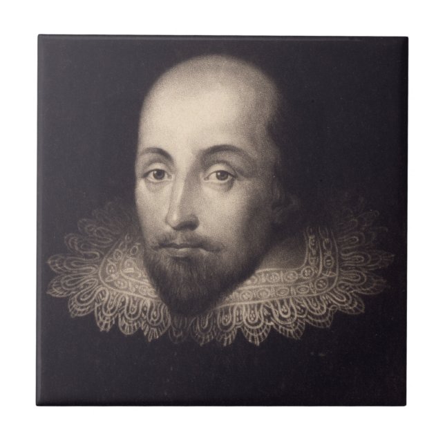 azulejo cerâmico "Retrato de Shakespeare" (Frente)