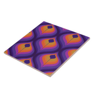 azulejo cerâmico retro padrão dos anos 60