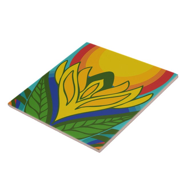 azulejo cerâmico retro padrão dos anos 60 (Lateral)