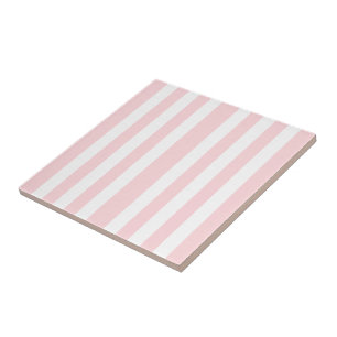Azulejo Cerâmico Rosa e Branco Listrado