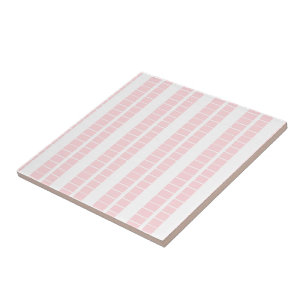 Azulejo Cerâmico Rosa e Branco Listrado