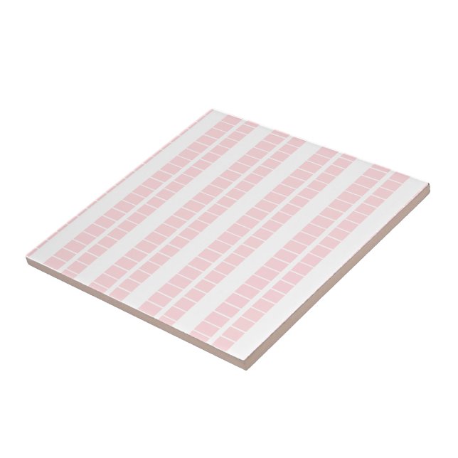 Azulejo Cerâmico Rosa e Branco Listrado (Lateral)