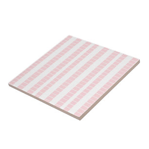 Azulejo Cerâmico Rosa e Branco Listrado