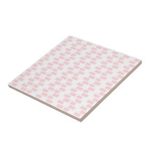 Azulejo Cerâmico Rosa e Branco Listrado Quadrado