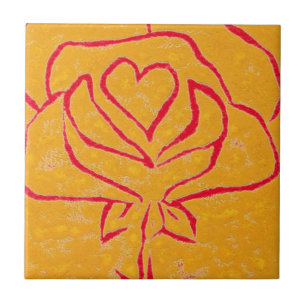 azulejo cerâmico "Rosa Heart Yellow 2" Kitchen Gar