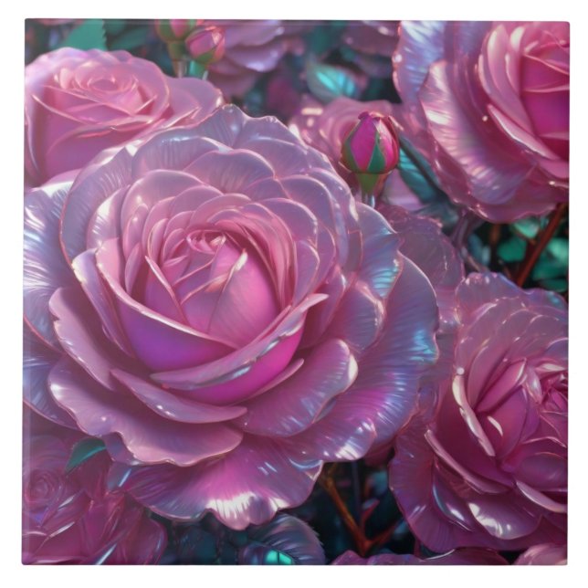 Azulejo cerâmico rosas (Frente)