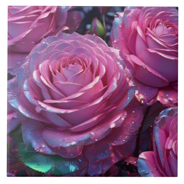 Azulejo cerâmico rosas (Frente)