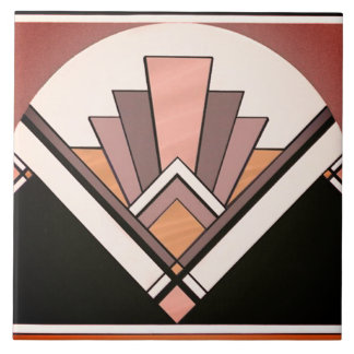 Azulejo cerâmico - Sangria Art Deco Fan Design