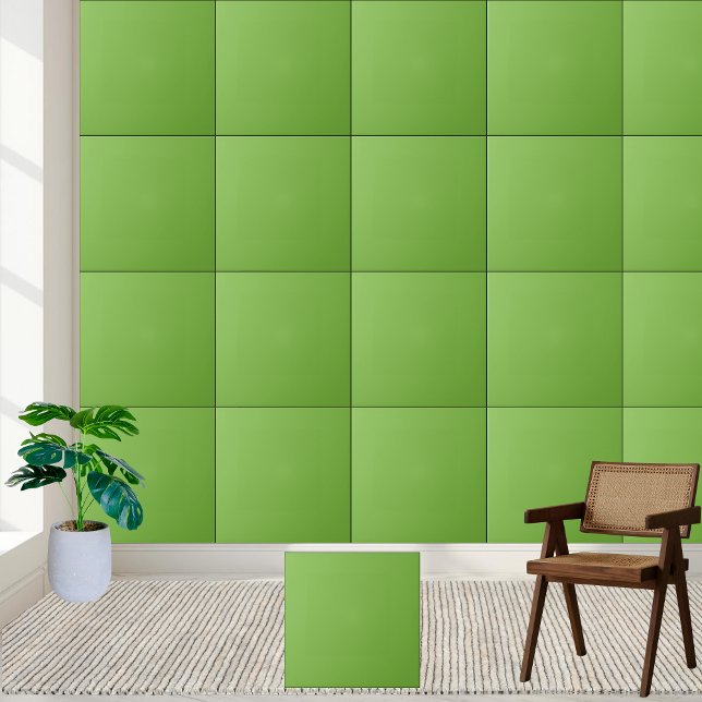 Azulejo cerâmico sólido colorido de Verde limão vi (Vibrant Lime Green Solid Color Ceramic Tile)