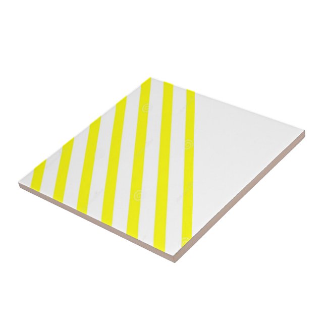 Azulejo cerâmico - Stripe Amarelo e Branco (Lateral)