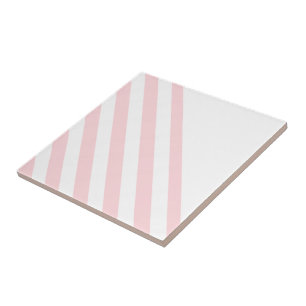 Azulejo cerâmico - Stripe rosa e branco