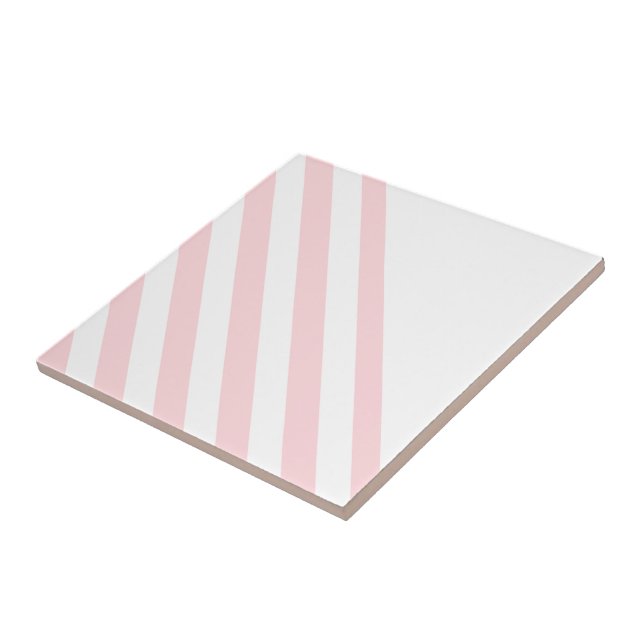 Azulejo cerâmico - Stripe rosa e branco (Lateral)