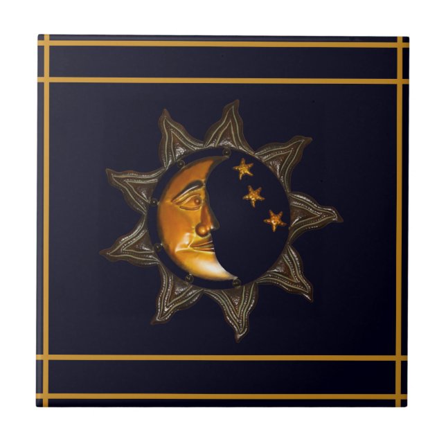 Azulejo cerâmico Sun, Moon e Stars (Frente)