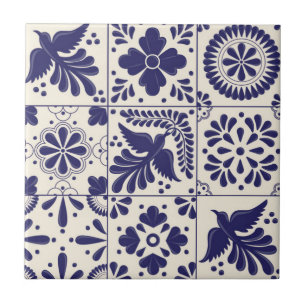 Azulejo Cerâmico Talavera Tradicional Mexicano Azu