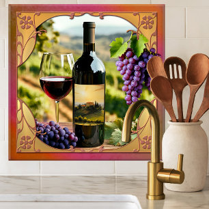 Azulejo Cerâmico Temático de Vinho Italiano da Tos
