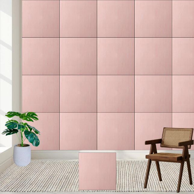Azulejo cerâmico texturizado cor-de-rosa (Blush Pink Textured Ceramic Tile)