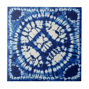 Azulejo Cerâmico Tingido Shibori
