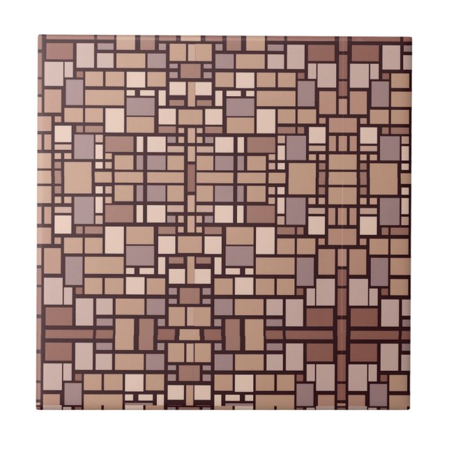 Azulejo Cerâmico Tons Terrosos Marrons Abstrato (Frente)