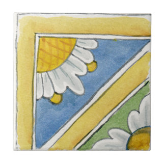 Azulejo cerâmico tradicional siciliano azul dourad