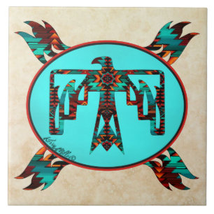 Azulejo cerâmico Tribal Thunderbird