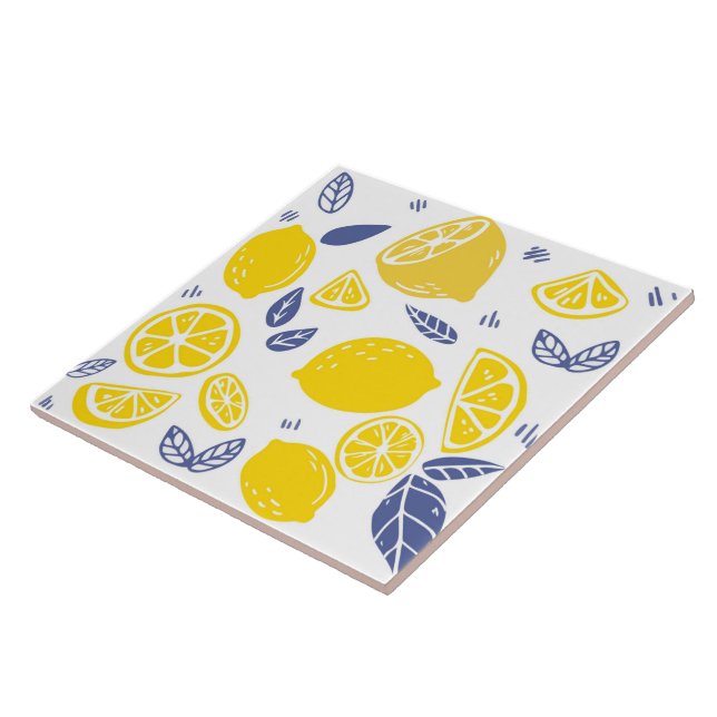 Azulejo cerâmico/Trivet-Lemons Azulejo cerâmico (Lateral)