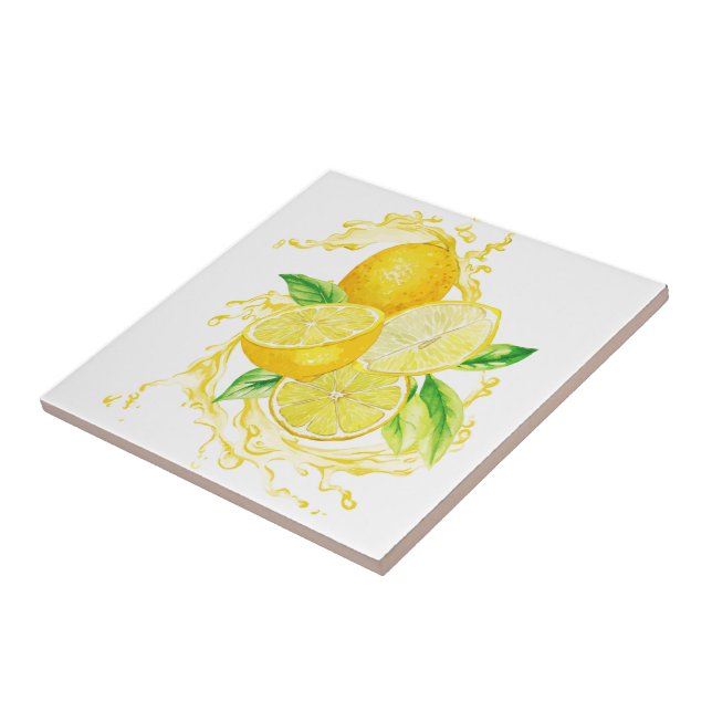 Azulejo cerâmico/Trivet-Lemons Azulejo cerâmico (Lateral)