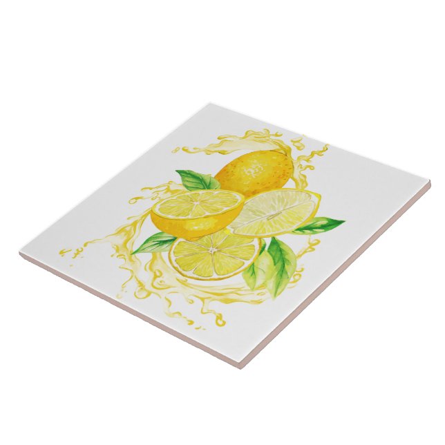 Azulejo cerâmico/Trivet-Lemons Azulejo cerâmico (Lateral)