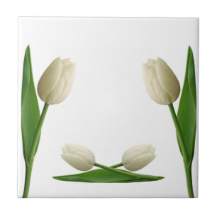 Azulejo Cerâmico Tulipas Brancas Floral