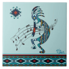 Azulejo cerâmico Turquoise Kokopelli