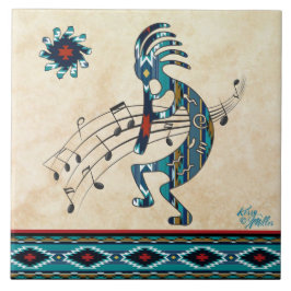 Azulejo cerâmico Turquoise Kokopelli