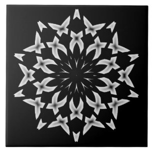 Azulejo cerâmico, um elegante design preto e branc