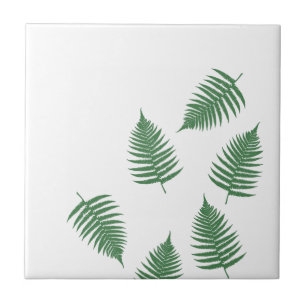 Azulejo Cerâmico Verde Elegante Samambaia Sortuda