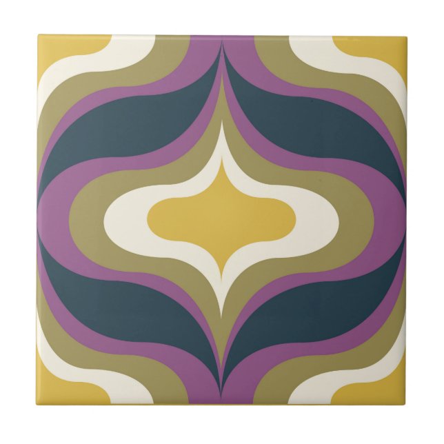 Azulejo Cerâmico Verde Naval Amarelo Branco de Pad (Frente)