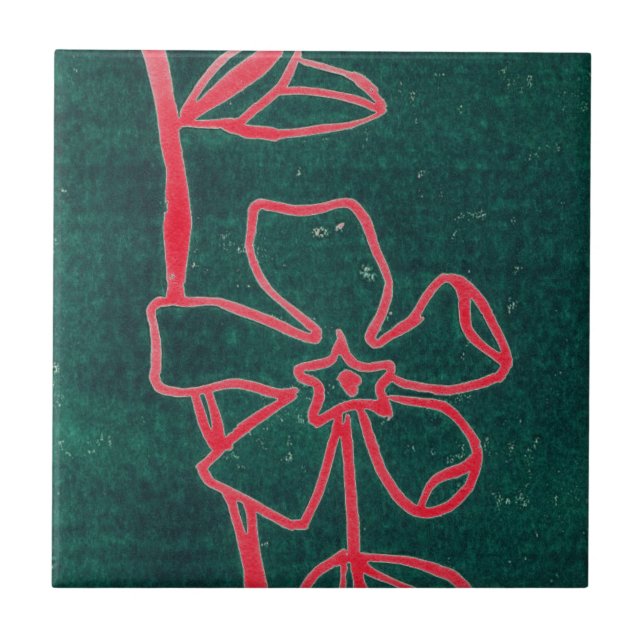azulejo cerâmico "Verde Vermelho de Vinca" (Frente)